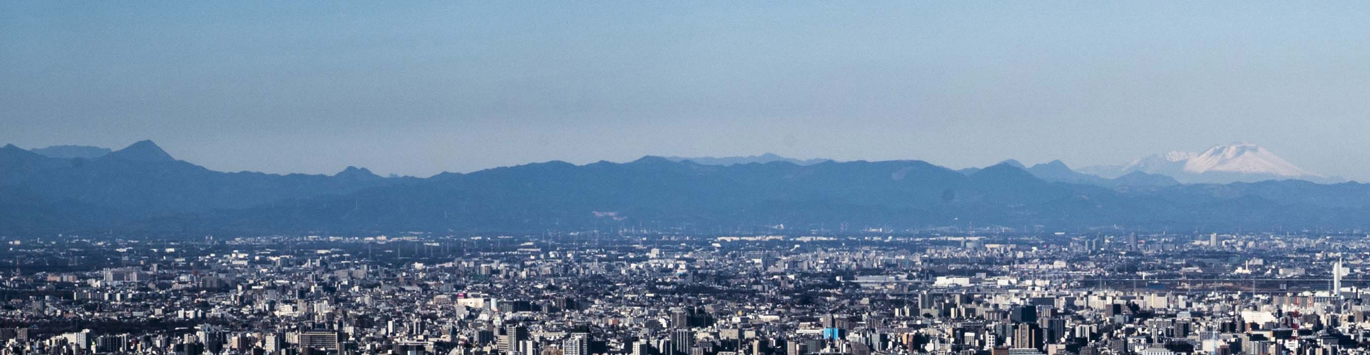 東京から見える山 スカイツリー 北方面